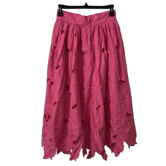 H&M Pink Embroidered Midi Skirt(Size 2) - Picture 3 of 6